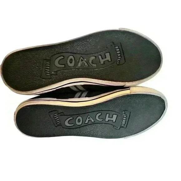 COACH Folly Black Sz 8 B Women Canvas Low-Top Sneakers Signature C - Picture 4 of 8